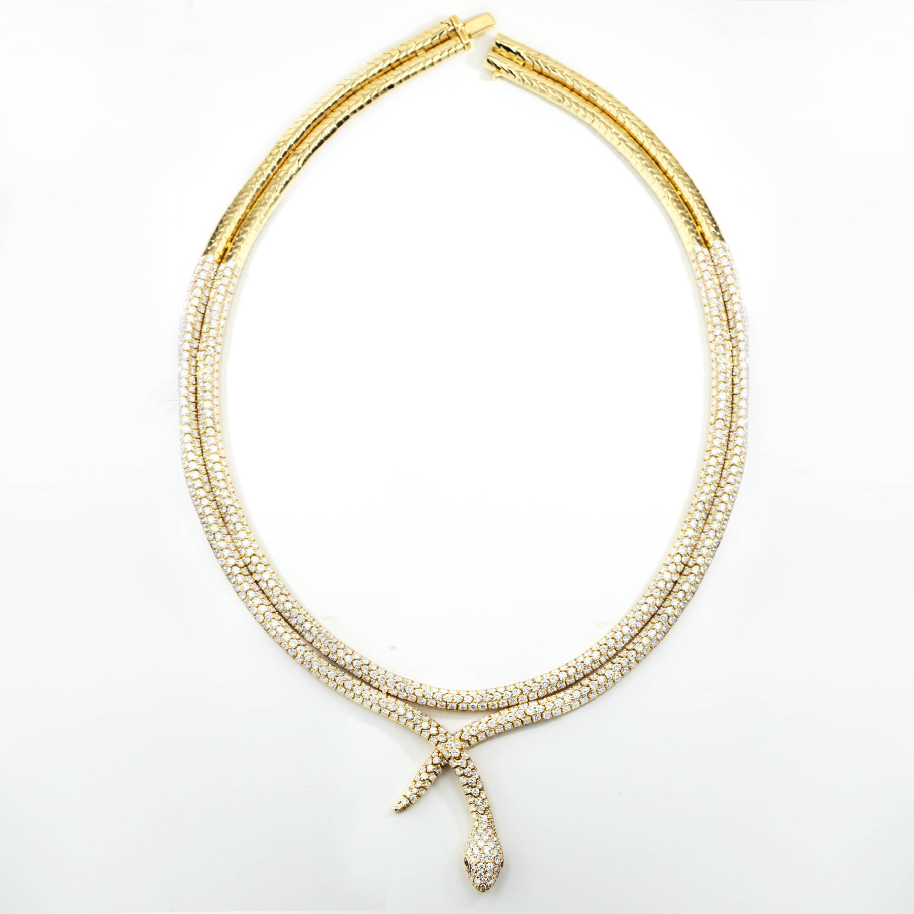 Roberto Coin One-of-a-kind 22ctw Diamond Snake Necklace