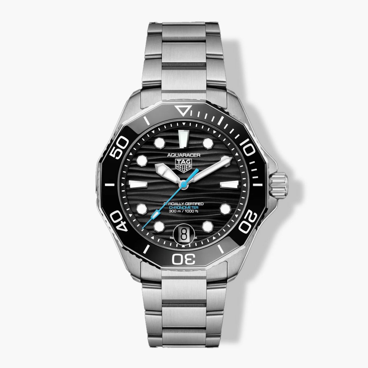 TAG HEUER Aquaracer Professional 300 Date Black Dial Steel Bracelet - 42mm